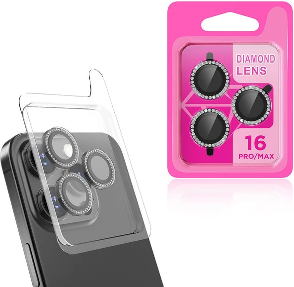 Apple iPhone 16 Pro Max Mnc Cl-06 Kamera Lens Koruyucu-Siyah ürün görseli 1