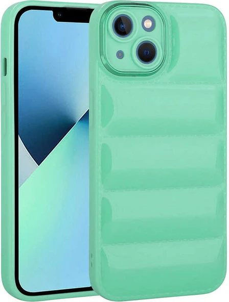 Apple iPhone 14 Plus Kılıf Kamera Korumalı Parlak Airbag'li Mnc Galya Kapak-Su Yeşil ürün görseli 1