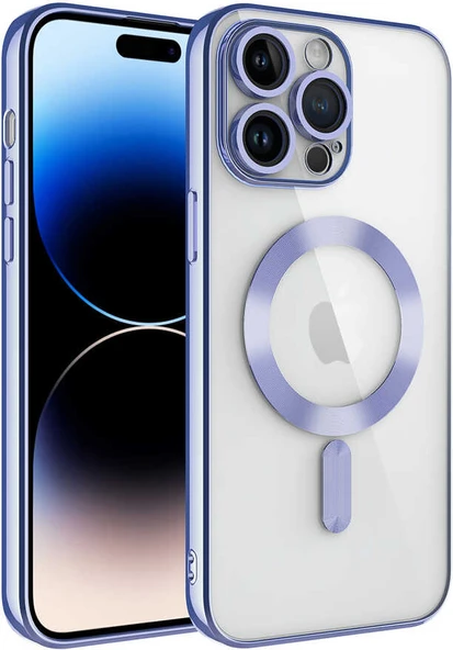 Apple iPhone 14 Pro Kılıf Kamera Korumalı Magsafe Wireless Şarj Özellikli Mnc Demre Kapak-Lila ürün görseli 1