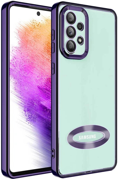 Galaxy A73 Kılıf Kamera Korumalı Logo Gösteren Mnc Omega Kapak-Derin Mor ürün görseli 1