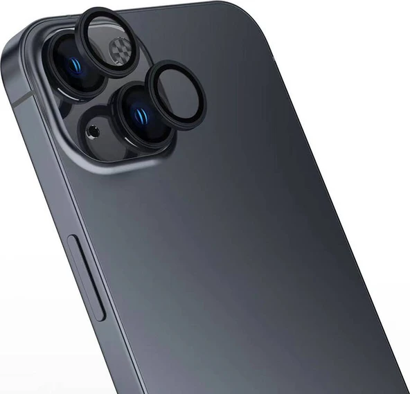 Apple iPhone 16 Plus Mnc Cl-15 Parmak Izi Bırakmayan Anti-Reflective Kamera Lens Koruyucu-Siyah ürün görseli 1