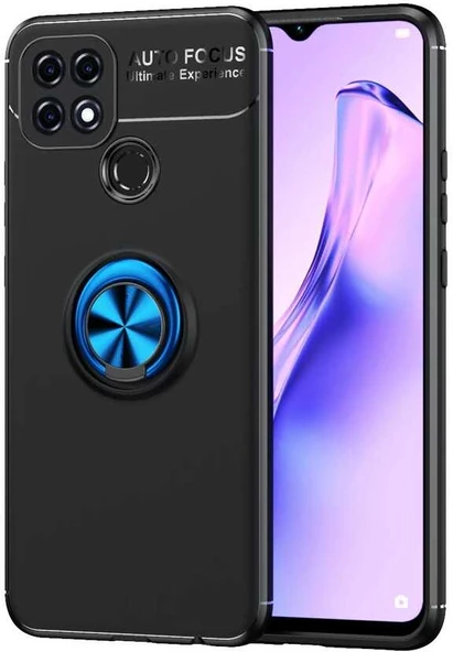 Oppo A15S Kılıf Mnc Ravel Silikon Kapak-Siyah-Mavi ürün görseli 1