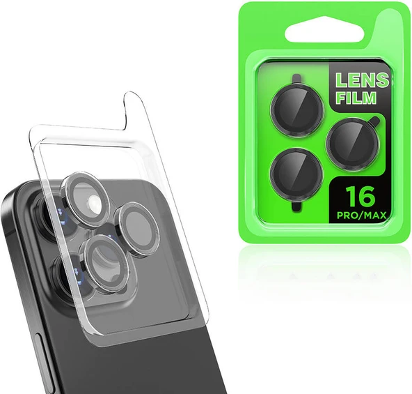 Apple iPhone 16 Pro Max Mnc Cl-07 Kamera Lens Koruyucu-Siyah ürün görseli 1
