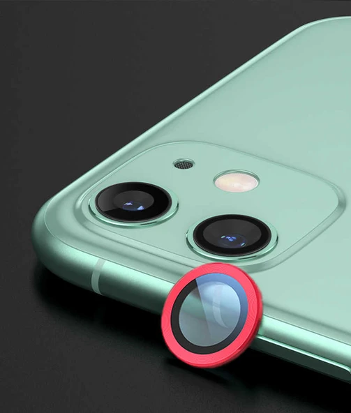 iPhone 12 Mini Uyumlu Mnc Cl-01 Kamera Lens Koruyucu-Kırmızı ürün görseli 1