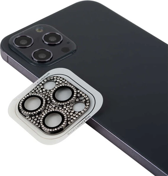 iPhone 12 Pro Max Uyumlu Mnc Cl-08 Kamera Lens Koruyucu-Siyah ürün görseli 1