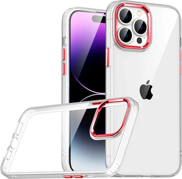 Apple iPhone 14 Pro Kılıf Mnc Flora Kapak-Kırmızı ürün görseli 1