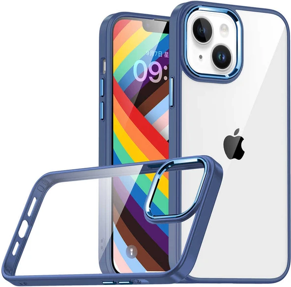 Apple iPhone 14 Plus Kılıf Mnc Flora Kapak-Sierra Mavi ürün görseli 1
