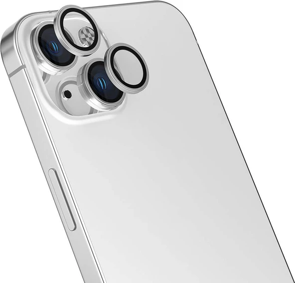 Apple iPhone 16 Mnc Cl-15 Parmak Izi Bırakmayan Anti-Reflective Kamera Lens Koruyucu-Gümüş ürün görseli 1