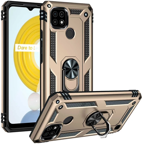 Realme C21 Kılıf Mnc Vega Kapak-Gold ürün görseli 1