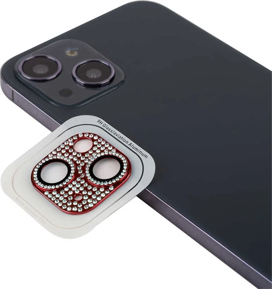 iPhone 13 Mini Uyumlu Mnc Cl-08 Kamera Lens Koruyucu-Kırmızı ürün görseli 1