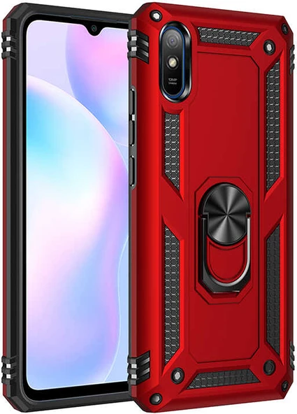Xiaomi Redmi 9A Kılıf Mnc Vega Kapak-Kırmızı ürün görseli 1
