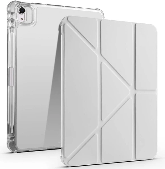 iPad Air 11 2025 M3 Kılıf Mnc Tri Folding Kalem Bölmeli Standlı Kılıf - Gri ürün görseli 1