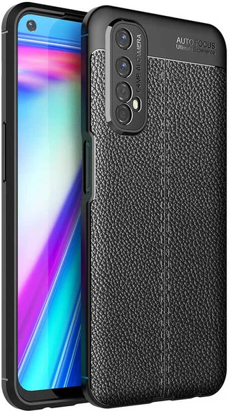 Realme 7 Kılıf Mnc Niss Silikon Kapak-Siyah ürün görseli 1