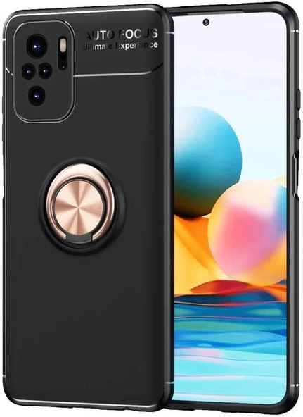 Xiaomi Poco M5S Kılıf Mnc Ravel Silikon Kapak-Siyah-Rose Gold ürün görseli 1