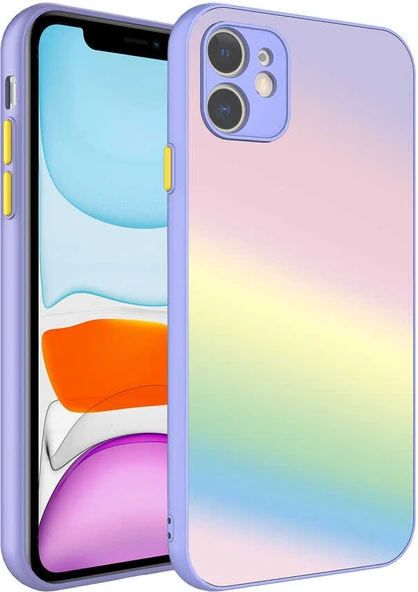 iPhone 11 Uyumlu Kamera Korumalı Renkli Temperli Mnc X-Cam Kapak-No7 ürün görseli 1