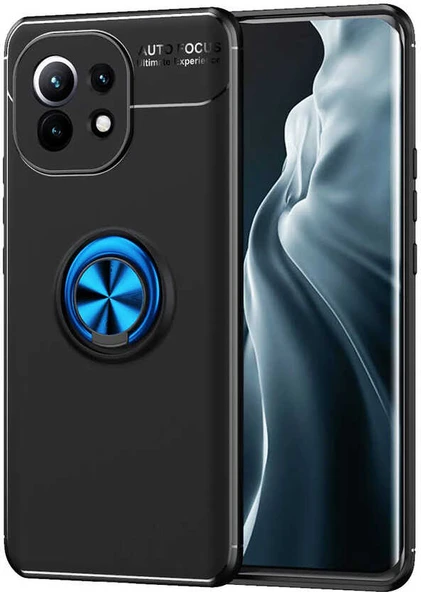 Xiaomi Mi 11 Kılıf Mnc Ravel Silikon Kapak-Siyah-Mavi ürün görseli 1