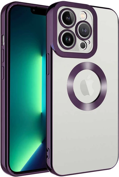 Apple iPhone 14 Pro Max Kılıf Kamera Korumalı Logo Gösteren Mnc Omega Kapak-Derin Mor ürün görseli 1