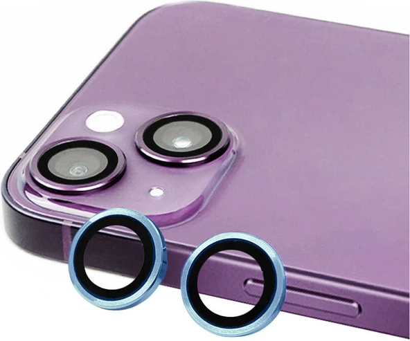 iPhone 14 Uyumlu Mnc Cl-07 Kamera Lens Koruyucu-Mavi ürün görseli 1