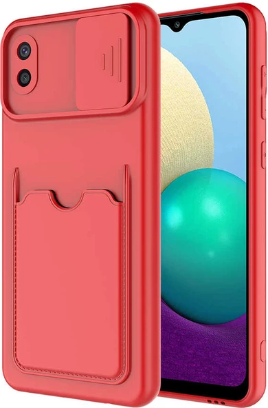 Galaxy A02 Kılıf ​mnc Kartix Kapak-Kırmızı ürün görseli 1