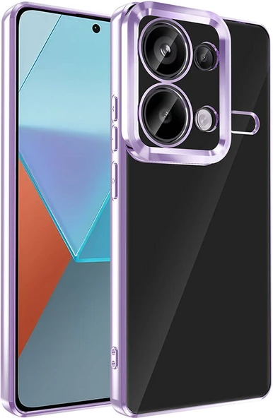 Xiaomi Redmi Note 13 Pro 4g Kılıf Kamera Korumalı Logo Gösteren Mnc Omega Kapak-Lila ürün görseli 1