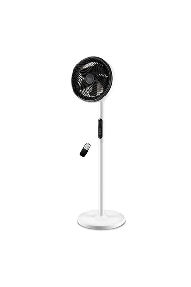 80W Güçlü 10 İnç Uzaktan Kumandalı Dokunmatik Panelli Vantilatör - Ayarlanabilir Sessiz Turbo Fan Serinletici Etkili 90 Derece Salınım ürün görseli 1