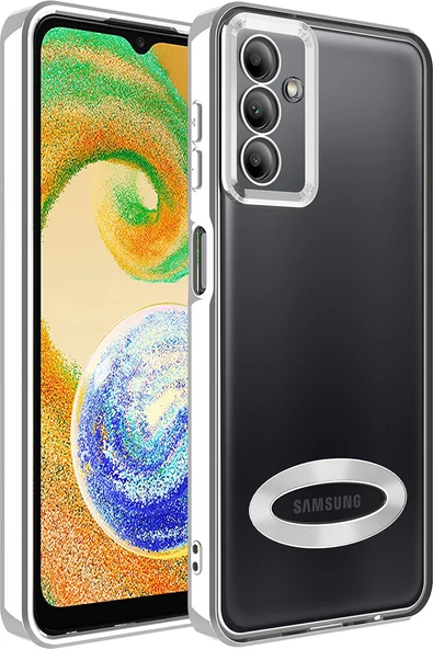 Galaxy A54 Kılıf Kamera Korumalı Logo Gösteren Mnc Omega Kapak-Gümüş ürün görseli 1