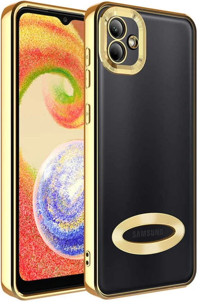 Galaxy A03 Kılıf Kamera Korumalı Logo Gösteren Mnc Omega Kapak-Gold ürün görseli 1