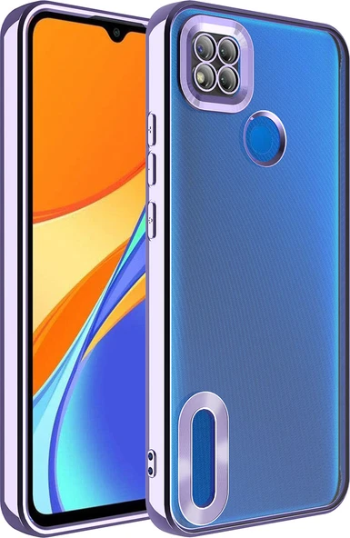 Xiaomi Redmi 10A Kılıf Kamera Korumalı Logo Gösteren Mnc Omega Kapak-Lila ürün görseli 1