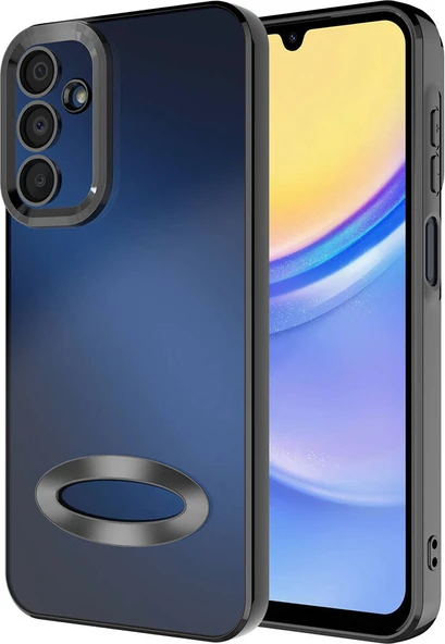 Galaxy A15 Kılıf Kamera Korumalı Logo Gösteren Mnc Omega Kapak-Siyah ürün görseli 1