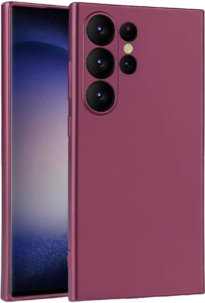Galaxy S24 Ultra Kılıf Mnc Premier Silikon Kapak-Mürdüm ürün görseli 1