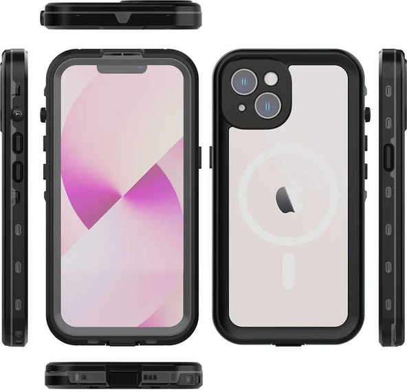 Apple iPhone 14 Kılıf 1-1 Su Geçirmez Kılıf-Siyah ürün görseli 1