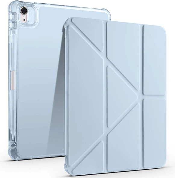 iPad Air 11 2025 M3 Kılıf Mnc Tri Folding Kalem Bölmeli Standlı Kılıf - Mavi ürün görseli 1
