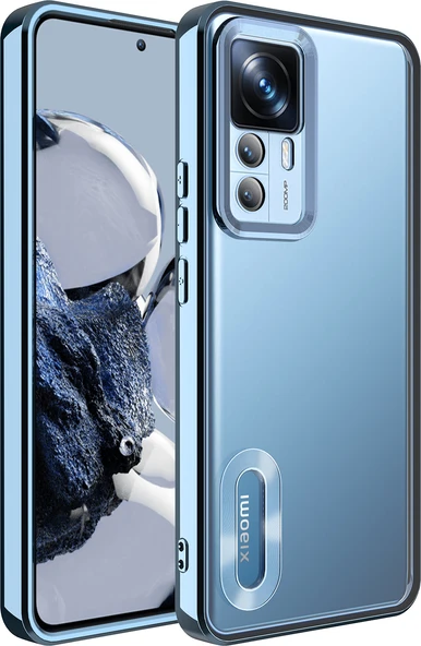 Xiaomi Mi 12T Pro Kılıf Kamera Korumalı Logo Gösteren Mnc Omega Kapak-Sierra Mavi ürün görseli 1