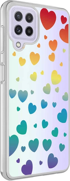 Galaxy A22 4g Kılıf Mnc M-Blue Desenli Kapak-Heart No3 ürün görseli 1