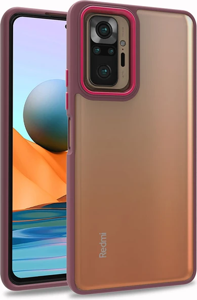 Xiaomi Redmi Note 10 Pro Kılıf Mnc Flora Kapak-Kırmızı ürün görseli 1