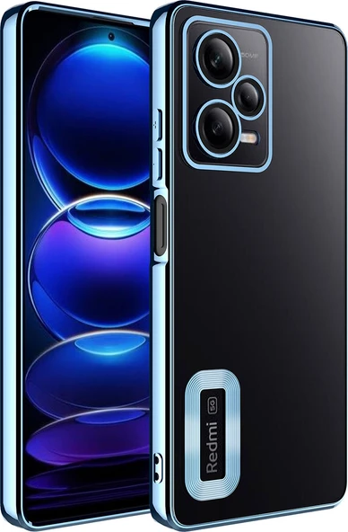 Xiaomi Redmi Note 12 Pro 5g Kılıf Kamera Korumalı Logo Gösteren Mnc Omega Kapak-Sierra Mavi ürün görseli 1