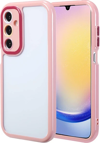 Galaxy A25 Kılıf Kamera Korumalı Renkli Kenar ve Çerçeve Tasarımlı Mnc Vitamin Kapak-Mürdüm ürün görseli 1