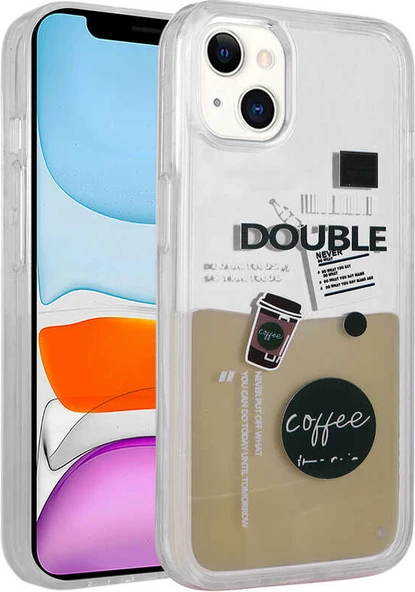 Apple iPhone 14 Plus Kılıf Desenli Sıvılı Mnc Drink Silikon Kapak-No3 ürün görseli 1
