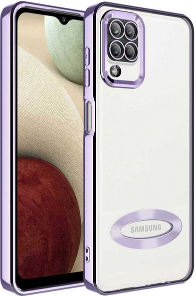 Galaxy M12 Kılıf Kamera Korumalı Logo Gösteren Mnc Omega Kapak-Lila ürün görseli 1