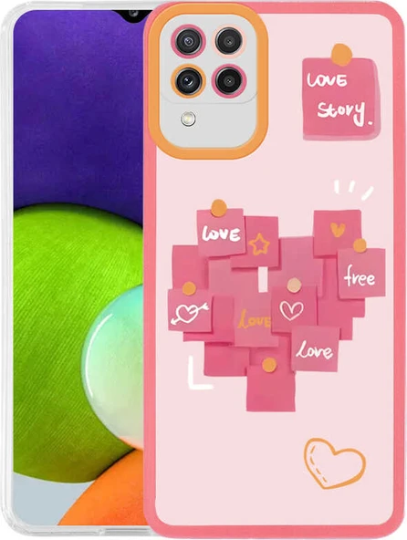 Galaxy M32 Kılıf Mnc M-Fit Desenli Kapak-Love Story No2 ürün görseli 1