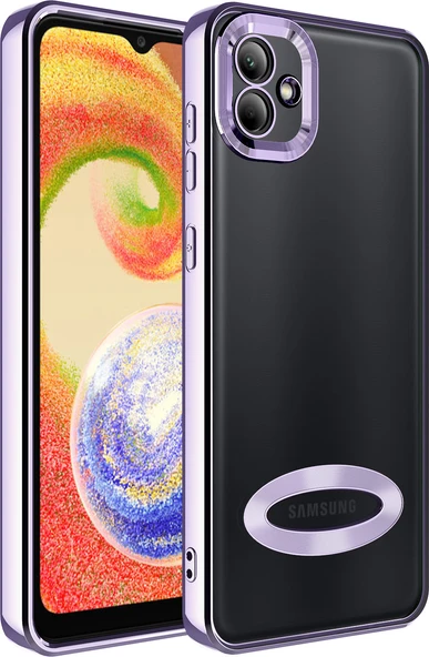 Galaxy A04 Kılıf Kamera Korumalı Logo Gösteren Mnc Omega Kapak-Lila ürün görseli 1