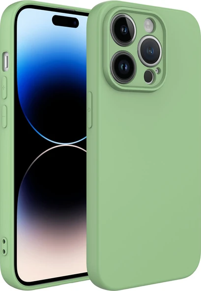 Apple iPhone 14 Pro Kılıf Mnc Kamera Korumalı Mara Laaakan Kapak-Açık Yeşil ürün görseli 1