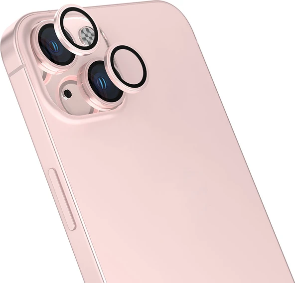 iPhone 15 Plus Uyumlu Mnc Cl-13 Kamera Lens Koruyucu-Pembe ürün görseli 1