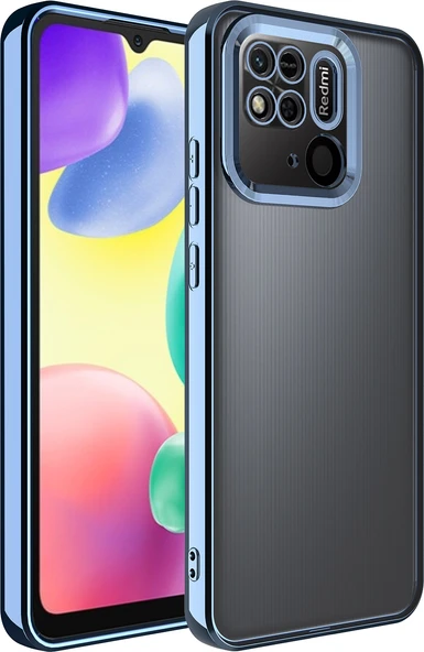 Xiaomi Redmi 10C Kılıf Kamera Korumalı Logo Gösteren Mnc Omega Kapak-Sierra Mavi ürün görseli 1
