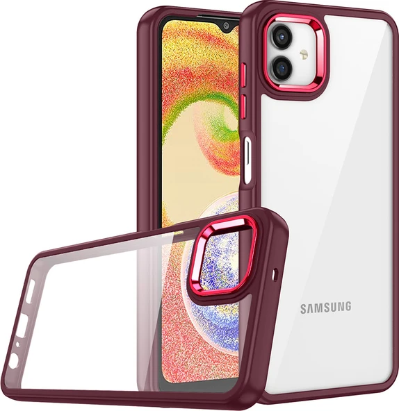 Galaxy A04 Kılıf Mnc Flora Kapak-Kırmızı ürün görseli 1