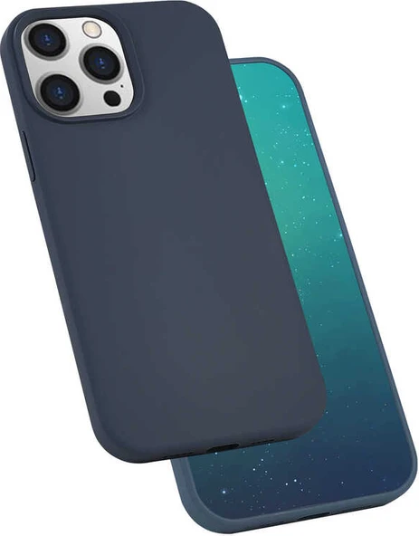 iPhone 13 Pro Max Kılıf Mnc Silk Silikon-Lacivert ürün görseli 1