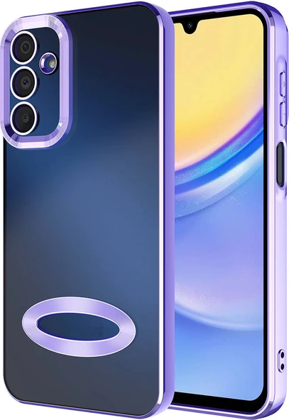 Galaxy A15 Kılıf Kamera Korumalı Logo Gösteren Mnc Omega Kapak-Lila ürün görseli 1