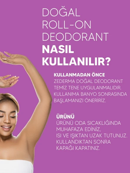 Zederma Doğal Roll-On Deodorant Lavanta - Resim 2