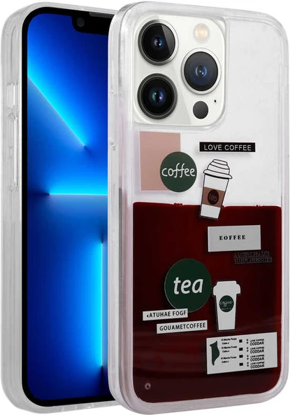 Apple iPhone 14 Pro Max Kılıf Desenli Sıvılı Mnc Drink Silikon Kapak-No2 ürün görseli 1