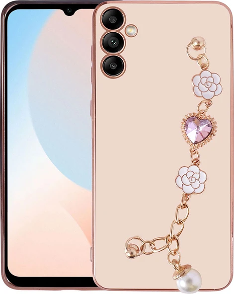 Galaxy A54 Kılıf El Tutamaçlı Kamera Korumalı Mnc Taka Silikon Kapak-Pembe ürün görseli 1